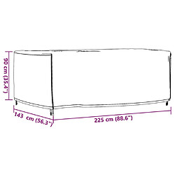 vidaXL Housses de salon de jardin 2 pcs 225x143x90 cm imperméable 420D pas cher