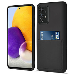 Coque en silicone antichoc avec porte-carte noir pour votre Samsung Galaxy A72 4G/5G