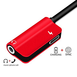 Wewoo Hat-Ptince Type-C à Type-C et câble adaptateur audio Jack Charge 3,5 mm, pour Galaxy, Google, LG, Sony, Huawei, Xiaomi, Lenovo et autres téléphones Android (Rouge)