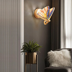 Universal 5W LED papillon lampe murale nordique moderne simple luxueux escalier chevet chambre à coucher fond couloir éclairage décoratif LED applique murale intérieure(Coloré)