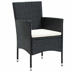 Avis Maison Chic Mobilier à dîner 3 pcs de jardin - Ensemble table et chaises d'extérieur - Salon/Mobilier de jardin classique Résine tressée Noir -MN64089