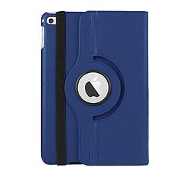 Avis Wewoo Smart Cover bleu foncé pour iPad mini 4 Litchi Texture 360 degrés pivotant Smart Case en cuir avec support