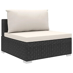 Maison Chic Salon de jardin 4 pcs + coussins - Mobilier/Meubles de jardin - Table et chaises d'extérieur Résine tressée Noir -MN41375 pas cher