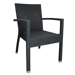 Fauteuils en rotin anthracite Bolero - Lot de 4