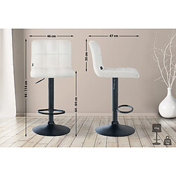 Avis Decoshop26 Tabouret de bar chaise haute x 1 avec coutures décoratives carrées assise en velours crème pieds en métal noir 10_0005330