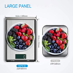 Universal Balance alimentaire de cuisine numérique de 10kg Balance électronique Outil de mesure du poids multifonctionnel en acier inoxydable Balance électronique de grammes LCD(Le noir)