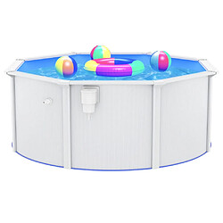 vidaXL Piscine avec parois en acier 300x120 cm Blanc