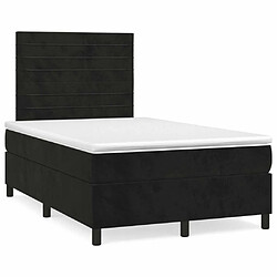 Maison Chic Lit Adulte - Lit simple Lit à sommier tapissier avec matelas moelleux - Meuble de Chambre - Noir 120x200 cm Velours -MN51638