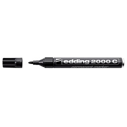 Edding Marqueur permanent E2000C à pointe ogive 15 à 3mm pour toutes surfaces encre à séchage rapide coloris noir