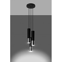 Avis Luminaire Center Suspension Loopez Acier Chrom,noir 3 ampoules 90cm