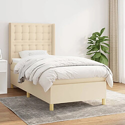 Maison Chic Lit Adulte - Lit simple Lit à sommier tapissier avec matelas moelleux - Meuble de Chambre - Crème 100x200 cm Tissu -MN86241