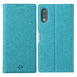 Vili Etui en PU avec support et porte-cartes bleu pour votre Sony Xperia Ace 2