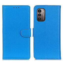 Etui en PU texture litchi avec support, bleu pour Nokia G11/G21