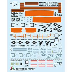 Italeri -1463 V-22 A Osprey, échelle 1:72, Model Kit, Modèle en plastique à monter, modélisme, couleur gris, IT1463
