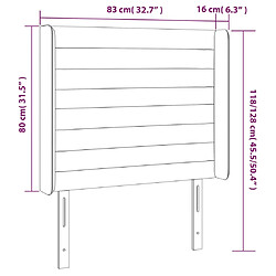 vidaXL Tête de lit à LED Bleu foncé 83x16x118/128 cm Velours pas cher