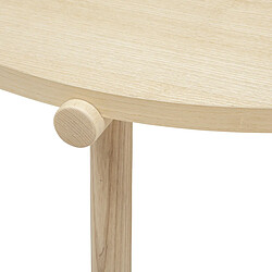 Pegane Table basse ronde en bois MDF coloris naturel - diamètre 82 x Hauteur 40 cm