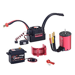 3650 3100KV Brushless Moteur et 45A Brushless ESC avec 6kg Metal Gear Servo Radiateur RC Bras Oscillant Combo Ensemble pour 1/0 RC Camion de Voiture