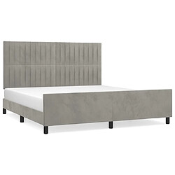 Maison Chic Lit adulte - Cadre Structure de lit avec tête de lit Contemporain Gris clair 160x200 cm Velours -MN67276