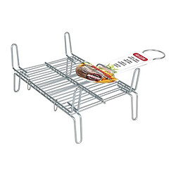 Totalcadeau Grill double en acier pour barbecue Mesure - 45 x 50 cm pas cher