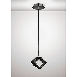 Luminaire Center Sculpture Salvio carréSuspension 1 x 3W LED Chrome/noir