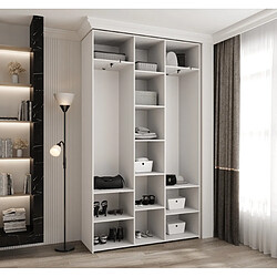 Avis Abiks Meble Armoire à portes battantes Como 2 245,5/140/40 3 portes (blanc/noir)