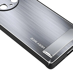 Coque en TPU + alliage d'aluminium anti-chute, brossé avec béquille pour votre Huawei Mate 50 Pro 4G - argent