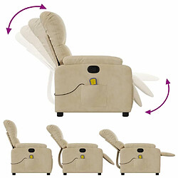 Maison Chic Fauteuil Relax pour salon, Fauteuil inclinable de massage crème tissu microfibre -GKD98834 pas cher