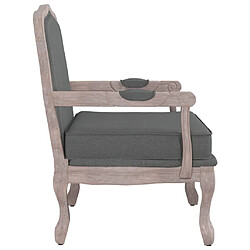 Avis vidaXL Fauteuil gris foncé 64x64x90 cm tissu