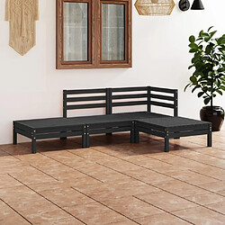 Maison Chic Salon de jardin 4 pcs - Table et chaises d'extérieur - Mobilier/Meubles de jardin Moderne Noir Bois de pin massif -MN89330