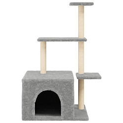 Helloshop26 Arbre à chat meuble tour grimper jouet grattage grattoir escalade plateforme avec griffoirs en sisal clair 110 cm gris 02_0022550