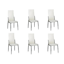 vidaXL Chaises à manger lot de 6 blanc similicuir