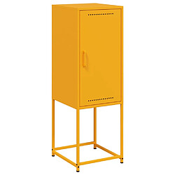 vidaXL Buffet jaune moutarde 36x39x107 cm acier