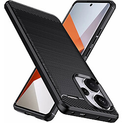 Xeptio Coque protection noire style Carbone pour Xiaomi Redmi Note 13 Pro Plus 5G / Redmi Note 13 Pro+ 5G souple Antichoc