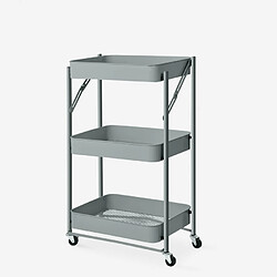 Avis Ahd Amazing Home Design Chariot de cuisine pliable peu encombrant 3 étagères et roulettes Pikas, Couleur: Gris foncé