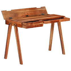 Helloshop26 Bureau table poste de travail meuble d'ordinateur informatique étude avec tiroir 110 x 50 x 77 cm bois d'acacia massif brun 02_0023444