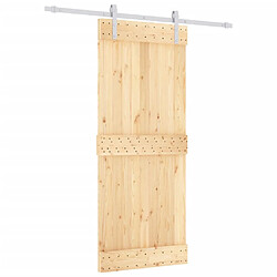 vidaXL Porte coulissante et kit de quincaillerie 85x210 cm pin massif