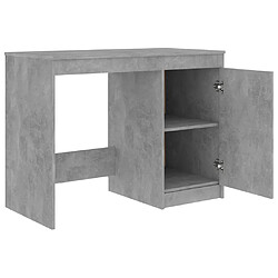 Helloshop26 Bureau table poste de travail meuble d'ordinateur informatique étude 100 x 50 x 76 cm bois d'ingénierie gris 02_0023826