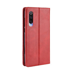 Avis Wewoo Housse Coque Étui en cuir à boucle magnétique avec texture rétro et pour Xiaomi Mi 9, support emplacements pour cartes porte-monnaie (rouge)