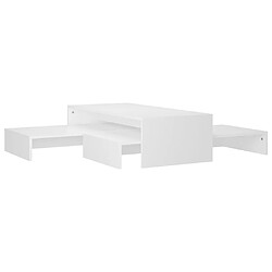 Maison Chic Set tables basses gigognes,Table Console pour salon Blanc 100x100x26,5 cm Aggloméré -MN16885