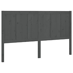 vidaXL Tête de lit Gris 125,5x4x100 cm Bois massif de pin