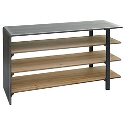 Decoshop26 Etagère de séjour bibliothèque étagère à chaussures buffet en bois massif design industriel 72x119x40 cm 04_0006786