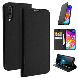 Avizar Étui Samsung Galaxy A70 Housse Folio Cuir Support Vidéo noir