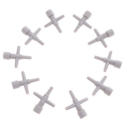 10 pcs en plastique réservoir de poissons d'aquarium 2 voies pompes de contrôle de la pompe à air gris