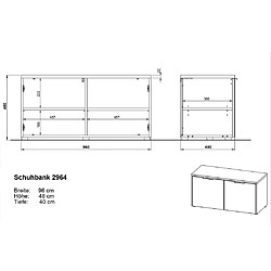 Germania Banc à chaussures GW-Berlebeck Gris pas cher