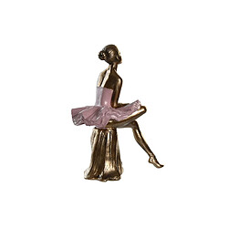 Figurine Décorative DKD Home Decor Rose Blanc Résine Danseuse Classique Moderne (2 Unités) (15 x 10 x 19 cm)