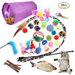 Universal 28 jouets pour chat interactifs chat tunnel chat chaton chaton chaton jouet simulation peluche souris chat bâton chat collant chat kit chat accessoires chat | jouets pour chat