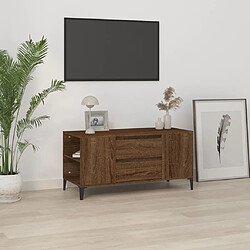 Maison Chic Meuble TV scandinave - Banc TV pour salon Chêne marron 102x44,5x50 cm Bois d'ingénierie -MN16212