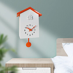 Horloge Murale Coucou Chambre D'enfant Horloge à Pendule Montre Décoration Murale Orange pas cher