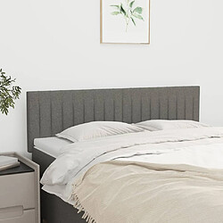 Maison Chic Lot de 2 Têtes de lit design pour chambre - Décoration de lit Gris foncé 72x5x78/88 cm Tissu -MN77492