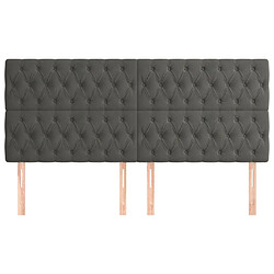 Avis Maison Chic Lot de 4 Têtes de lit design pour chambre - Décoration de lit Gris foncé 100x7x78/88 cm Velours -MN45557